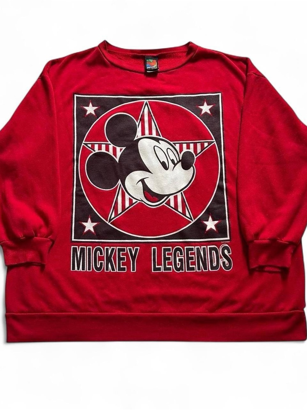 Vintage 1990s Disney Mickey Legends Red Crewneck Sweatshirt - Men's XXL